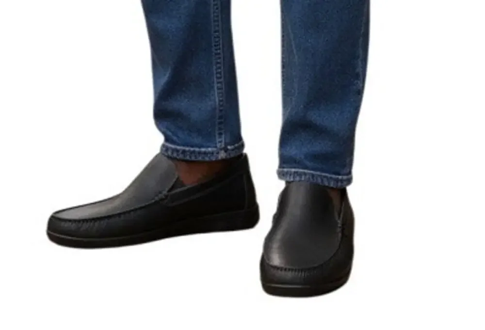ECCO $180 S Lite Moc Men's Leather Black Comfy Moccasin size EU47/US13-13.5